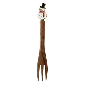木製フォーク クリスマスウッドカトラリー スノーマンフォーク デコレ プチギフト かわいい メール便可 マシュマロポップ