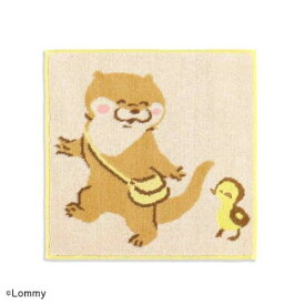 【ポイント10倍 & クーポン！】ミニタオル 可愛い嘘のカワウソ タオルハンカチ お散歩なの タオル美術館 プレゼント かわいい メール便可 マシュマロポップ