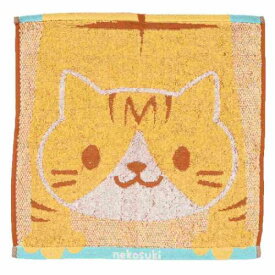 ハンドタオル nekosuki 甘撚りジャガードタオル ウォッシュタオル のびちゃとら ねこ 犬飼タオル 汗拭きタオル かわいい メール便可 マシュマロポップ