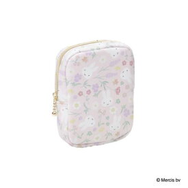 【ポイント10倍 & クーポン！】コスメポーチ ミッフィー MIFFY Floral pattern 縦型スクエアポーチ ピンク ディックブルーナ エフエービージャパン 小物入れ メイクポーチ 絵本 マシュマロポップ