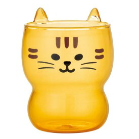 ガラスコップ 猫耳グラス トラ ねこ デコレ ギフト かわいい マシュマロポップ