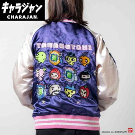 【ポイント10倍 & クーポン！】アウター たまごっち スカジャン Lサイズ ドットたまごっち バンダイ メンズ レディース ユニセックス オーバーサイズ キャラジャン マシュマロポップ