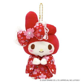 マスコット マイメロディ ミニぬいぐるみボールチェーン RD 桜着物 サンリオ ナカジマ プレゼント マシュマロポップ