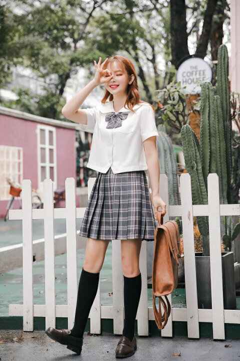 楽天市場 半袖 女子高生 制服 セットjk コスプレ リボン コスプレ衣装 グレー 灰色 夏服 ミニスカ 萌え 学生服 余興 半袖 プリーツスカート 私立 高校生 なんちゃって制服 可愛いコスプレ レディース コスチューム 6759 彩月堂
