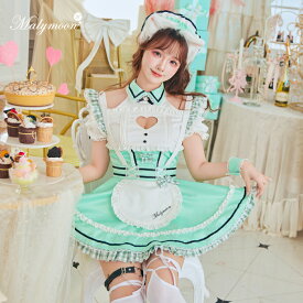 [正規品](即納)コスプレ メイド ウエイトレス ホワイトデー アニマル キャット ねこ ネコ耳 グリーン ホワイト パステル レディース 大人 女性 malymoon マリームーン【10219-2】
