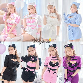 [正規品](即納)コスプレ ナース 看護師 アイドル ハート フリル リボン 病院 クリニック 看護婦 nurse ワンピース ミニワンピ レディース 大人 女性 ハロウィン malymoon マリームーン【9924-3】