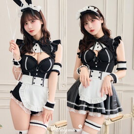 [正規品](即納)コスプレ メイド レザー バニー うさぎ うさ耳 ブラック スカ—ト ハイレグ コスチューム 衣装 仮装 レディース cosplay costume マリームーン malymoon【9972】【9973】