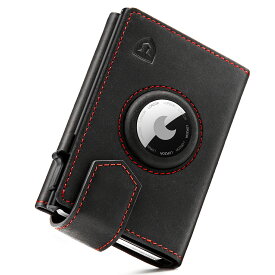 1000円OFFクーポン 「LORZOR」ミニ財布 本革 エアタグ対応一体型 三つ折り カード入れ 小銭入れ お札を折らない 紛失防止 スマートウォレット カードウォレット メンズ スキミング防止 RFIDプロッキング コンパクト 薄型 大容量