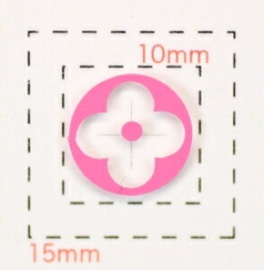 【Wフラワーネイルシール】ピンク(小-○)/1シート18枚入