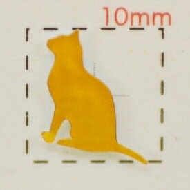 動物【ネイルシール】ネコ・猫(2）ゴールド/1シート9枚入