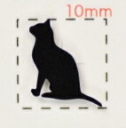 動物【ネイルシール】ネコ・猫(2）ブラック/1シート9枚入