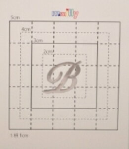 【スワロフスキー27個付イニシャルシール】(スマートフォン オリジナルケース・カバー)大文字SV(小)B