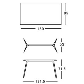 テーブル Baguette バゲット 脚:ポリッシュ×天板:強化ガラス クリア 160×85サイズ TV1706 TV1716mmis 新生活 インテリア