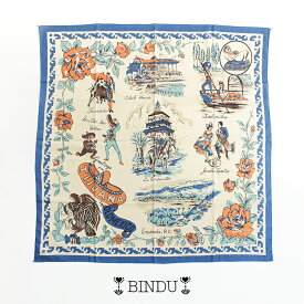 BINDU ビンドゥ　COTTON VOILE/Massachusetts Map Scarf コットンバンダナ(100×100) 25BBB1313【RCP】 スカーフ 大判