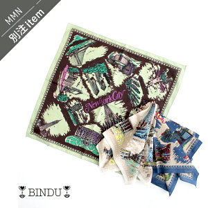 BINDU×MMNyJ[ʒz rhD@Cotton Voile/New York Map3 Bandana 50*50 Rbgo_i(50×50) /New York Map3@25BBB1312NY3 yRCPzXJ[t