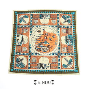 BINDU �r���h�D�@COTTON VOILE/MOROCCO MAP SCARF �R�b�g���o���_�i(100×100) 15BBB1313MOROCCO�yRCP�z�X�J�[�t �唻