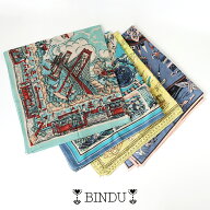 BINDU ビンドゥ　COTTON VOIL MAP SCARF コットンスカーフ(100×100) 26BBB1313【RCP】大判