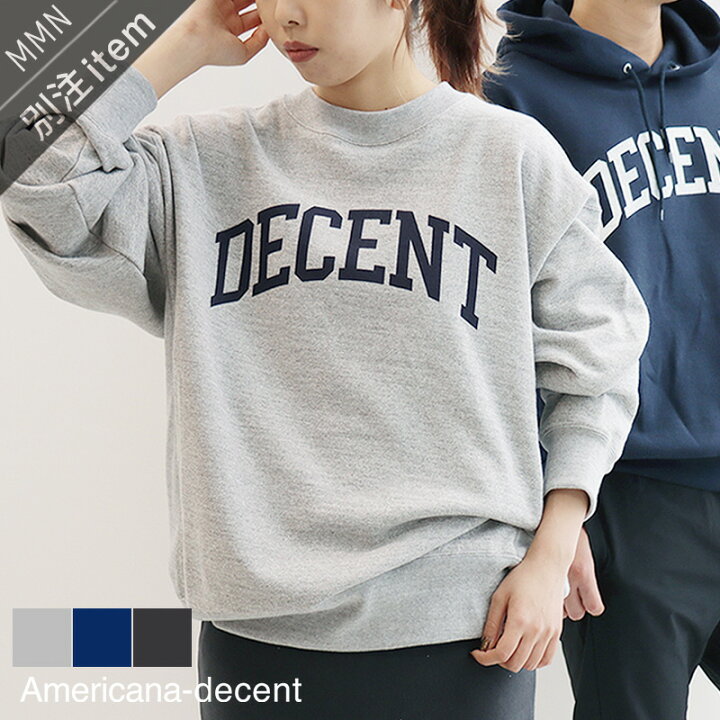 楽天市場 Americana Decent 別注アイテム アメリカーナ ディセント Decentロゴスウェット メンズ Aso 515gb Rcp Mmn エムエムエヌ