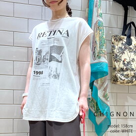 CHIGNON シニヨン　PHOTOフレンチTEE 8233-556KK【RCP】2023SS Tシャツ ロゴT グラフィックT