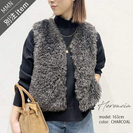 ＼FINAL SALE／【30％OFF】HERENCIA×MMN【カラー別注】 ヘレンチア　ファーベスト H225310【RCP】2025AW アウター ボア サイドリボン