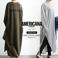 【2018AW】【送料無料】AMERICANA×MMN【別注アイテム】アメリカーナクルーネックサイドジップスウェットロングワンピースASO-301EW【RCP】americanafair