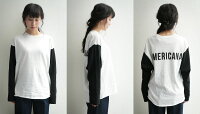 【2018AW】AMERICANA×MMN【ロゴ別注★アイテム】アメリカーナベースボールロゴTシャツBRF-356AEW【RCP】americanafair