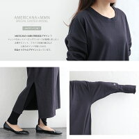 【2019SS】【送料無料】AMERICANA×MMN【別注アイテム】アメリカーナバックロゴ深スリットカットワンピースASO-306EWBL【RCP】