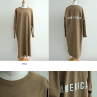【2019SS】【送料無料】AMERICANA×MMN【別注アイテム】アメリカーナバックロゴ深スリットカットワンピースASO-306EWBL【RCP】