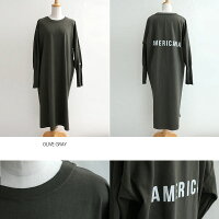 【2019SS】【送料無料】AMERICANA×MMN【別注アイテム】アメリカーナバックロゴ深スリットカットワンピースASO-306EWBL【RCP】
