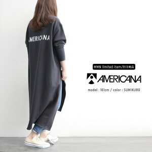 AMERICANA×MMN【別注アイテム】アメリカーナ　クルーネックサイドジップスウェットワンピース　ASO-331 GB【RCP】