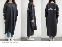 【2019SS】【送料無料】AMERICANA×MMN【別注アイテム】アメリカーナクルーネックサイドジップスウェットワンピースASO-331GB【RCP】