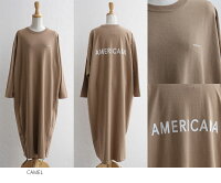 【2019SS】【送料無料】AMERICANA×MMN【別注アイテム】アメリカーナヘビーループカット天竺サイドジップワンピースASO-329GB【RCP】