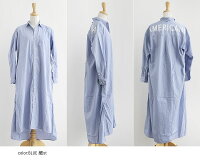 【2019AW】【送料無料】AMERICANA×MMN【別注アイテム】アメリカーナバックロゴストライプシャツワンピースASO-318GB【RCP】