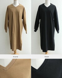 【2019SS】【送料無料】AudreyandJohnwadオードリーアンドジョンワッドVネックロングスリーブワンピースH2907【RCP】