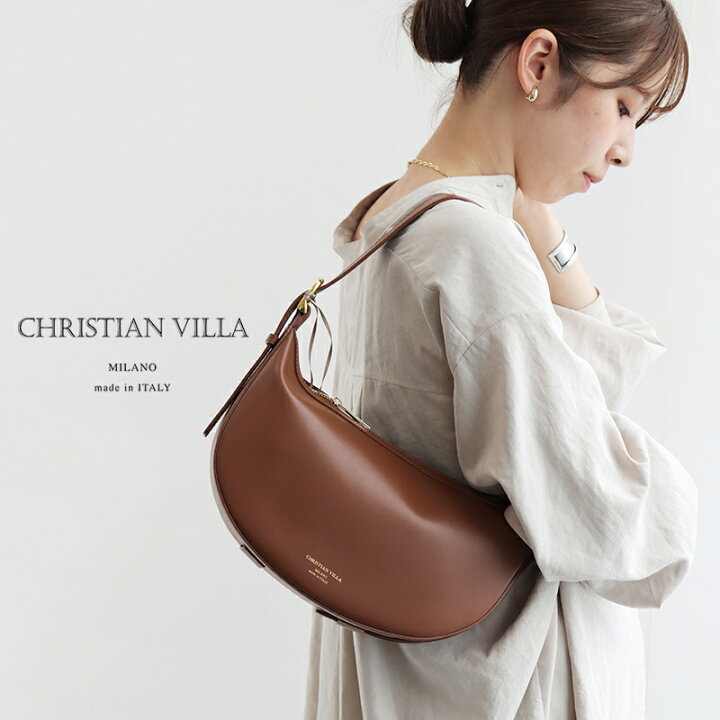 楽天市場】CHRISTIAN VILLA クリスチャンヴィラ レザーホーボーバッグ 