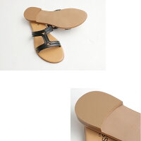 【10%★OFF】【2020SS】enessエネスレザーフラットサンダル98610【RCP】