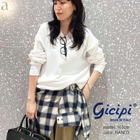 gicipi ジチピ　GIRAFFA（ジラーファ）　Vネックリブ付きロングスリーブミラノリブ ニットソー 2407A【RCP】トップス　AW