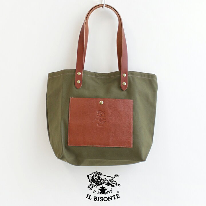 楽天市場】IL BISONTE イルビゾンテ コットンキャンバス トートバッグ  