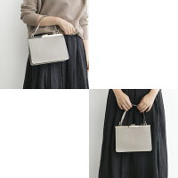 【2019AW】【送料無料】AULENTTI×MMN【別注アイテム】オウレンティ2wayレザースクエアバッグFG-189556-CR-B【RCP】フォーマルがま口