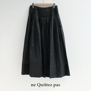 ne quittez pas �k�L�e�p�@COTTON ORGANZA WAVE TUCK SKIRT �R�b�g���I�[�K���W�[�^�b�N�X�J�[�g 010351GN3 �yRCP�z 2025SS �{�g���X