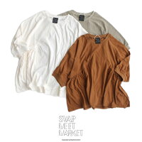 【2019SS】【kids】SWAPMEETMARKETスワップミートマーケット綿モダール5分袖ギャザープルオーバー2298403【RCP】