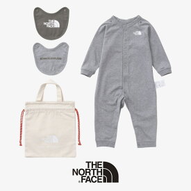 【baby】THE NORTH FACEザ・ノースフェイス　B L/S ROMPERS 2P ロングスリーブロンパース＆2Pビブ（ベビー） NTB82352【RCP】2023AW ギフト