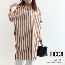 TICCA×MMN【カラー別注】 ティッカ　ノーカラースクエアビッグロングシャツプルオーバー TBKA-158/TBKA-183【RCP】