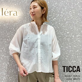 TICCA ティッカ　ギャザーパフスリーブブラウス TBES-141【RCP】2025SS トップス 313d