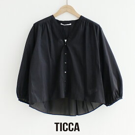 TICCA ティッカ　コットンシルクギャザーパフブラウス TBES-431【RCP】2025SS