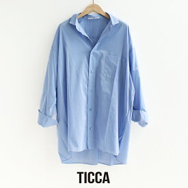 TICCA ティッカ　コットンシルクスクエアビッグシャツ UNI TBES-432【RCP】2025SS