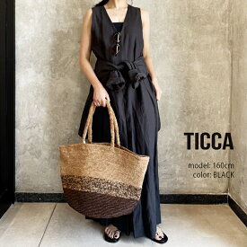 TICCA ティッカ　リネンノースリーブコンビネゾン TBFS-415【RCP】2026SS オールインワン サロペット 麻