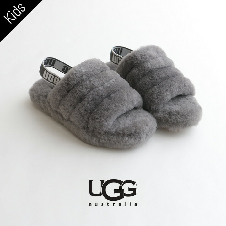 楽天市場】【kids】UGG アグ フラッフイヤースライド 1098494K【RCP  