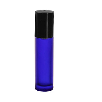 <br>フロストコバルトガラスボトル・ロールオン[10ml]／1個<br>ブルー 青色 詰め替え 容器 アトマイザー 手作り コスメ 化粧品 ネイルオイル リップ 容器