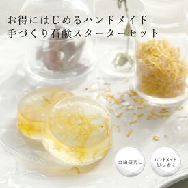 【メール便送料無料】手づくり石鹸スターターセット ベーシック／1個手づくり 石鹸 石けん ソープ ハンドメイド 自由研究 手芸 初心者 お手軽 原料 材料 素材 ボディ スキンケア 透明 アロマ